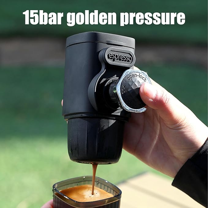 Travel Coffee Maker | Reusable Grinder Hand-Pressed Serve Machine Car Coffee Maker - Portable Electric CoffeeMaker For Kitchen Camping Car Outdoor Indoor