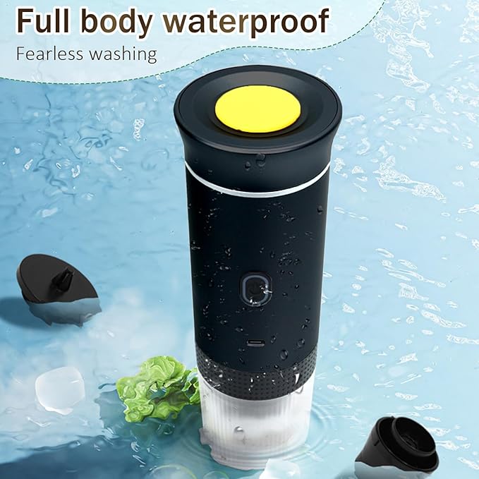 3-in-1 Portable Coffee Maker Self-Heating Espresso Machine USB Rechargeable Travel Coffee Maker Compact for Office Travel Camping - Black