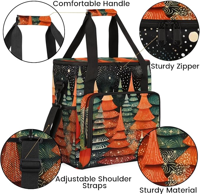 Xmas Tree Coffee Maker Carrying Bag Dreamy Tree Portable Travel Storage Tote Bag Compatible with K-Mini or K-Mini Plus Single Serve Coffee Brewer Carrying Case with Multiple Pockets &amp Shoulder S