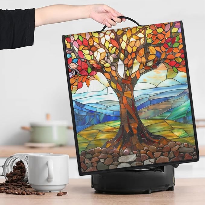 cfpolar Kitchen Aid Mixer Cover Compatible with 6-8 Quarts Tree Of Life Pattern Stand Mixer Cover Kitchen Aid Mixers Accessories Appliance Organizer Bag Dust Covers with Zipper Pocket