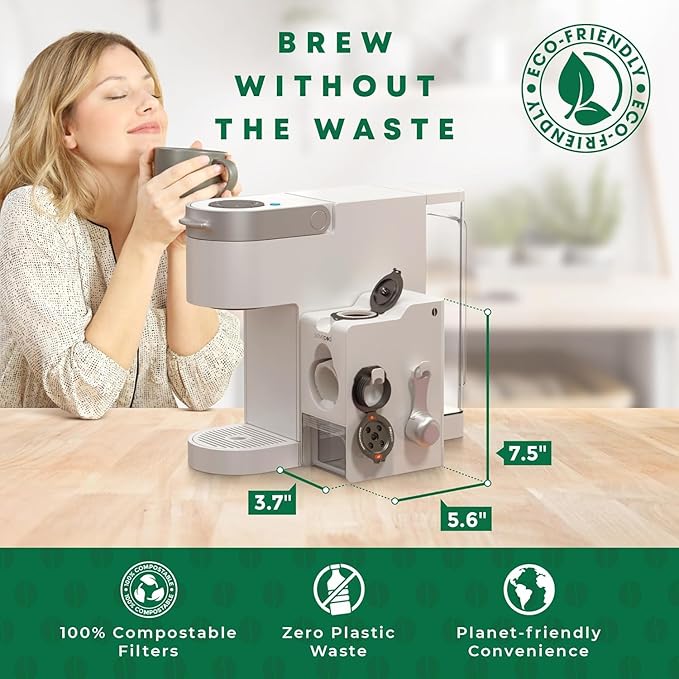 SavePod Coffee Pod Maker with Reusable Coffee Pods Compatible with Keurig and K-Cup Coffee Machines Smart Easy to Use &amp Convenient (White)