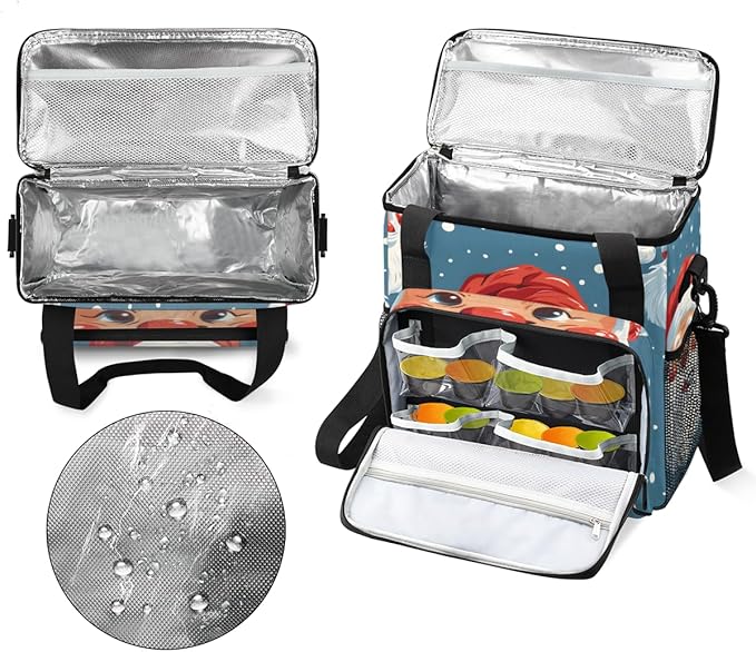 Cute Santa Claus Coffee Maker Carrying Bag Graffiti Santa Claus Travel Storage Bag Compatible with K-Mini or K-Mini Plus Single Serve Coffee Brewer Carrying Case with Pockets &amp Shoulder Strap