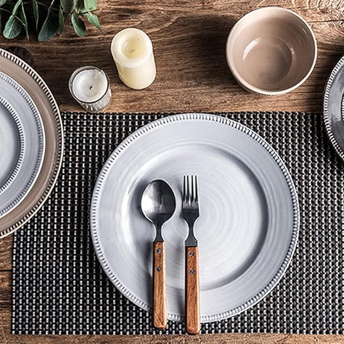 Dinnerware Sets - Luxury Gift Dishes Service Set Retro American Porcelain Tableware Set with Plates Bowls and Dish Ceramic Dinner Set for Home Kitchen and Dinning