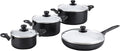bratmaxx 05525 Ceramic Cooking and Frying Set - 8 Pieces - Black