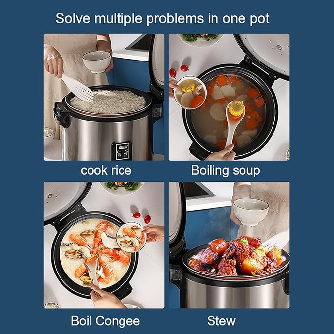 Commercial Rice Cooker Large Capacity Stainless Steel Rice Cooker10-25L Rice Cooker for Restaurant Canteen PartyRice Warmer for 24H Rice Cooker25L25L