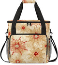 Xmas Snowflakes Coffee Maker Carrying Bag Abstract Snowflakes Travel Storage Bag Compatible with K-Mini or K-Mini Plus Single Serve Coffee Brewer Carrying Case with Multiple Pockets &amp Shoulder S