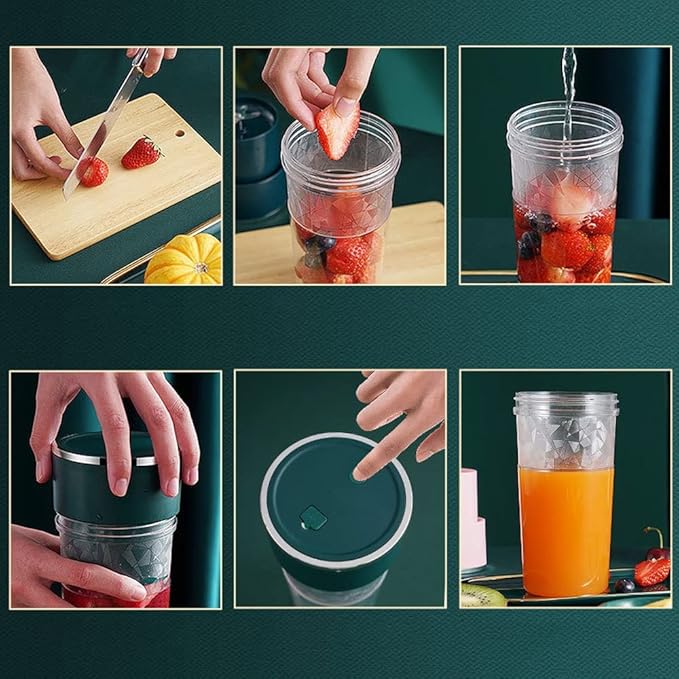 Portable Blender Personal Blender with Rechargeable USB Made with BPA-Free Material Portable Juicer (Color : Pink)