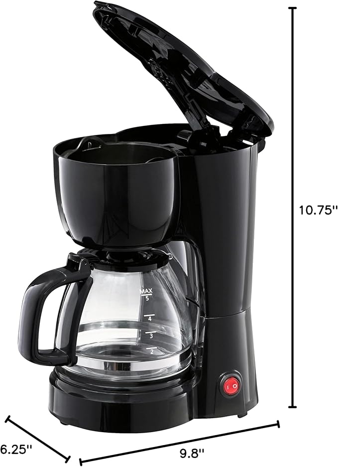 Black 5-Cup Drip Coffee Maker New