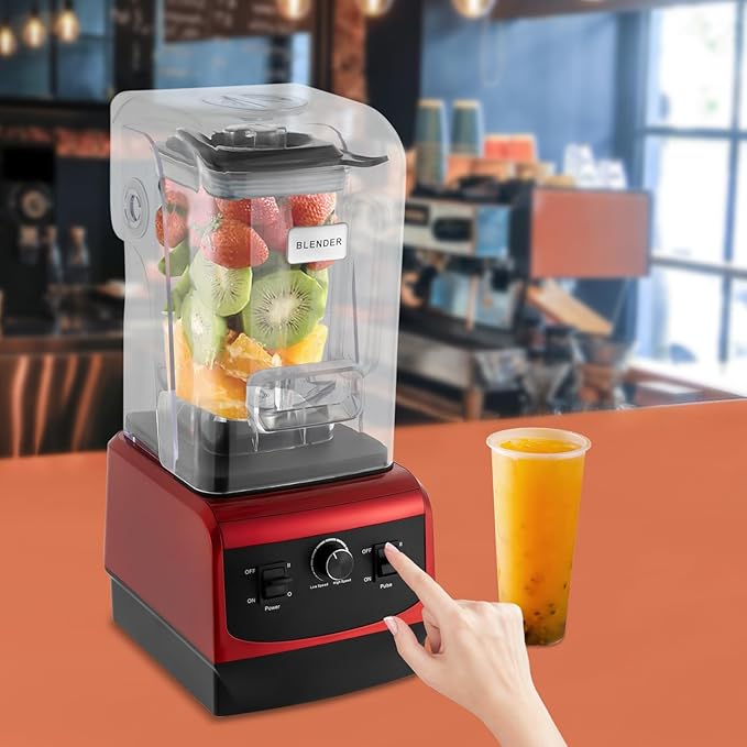 Professional Blender Slushy Machine 110V Commercial Grade Home Bar Blender with 74.4Oz Container Stainless Steel Smoothie Frozen Drink Maker for Smoothies Ice Crushing Shakes Juices Drinks