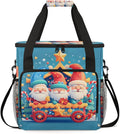 Fantastic Santa Claus Coffee Maker Carrying Bag Colorful Santa Claus Travel Storage Bag Compatible with K-Mini or K-Mini Plus Single Serve Coffee Brewer Carrying Case with Pockets &amp Shoulder Str