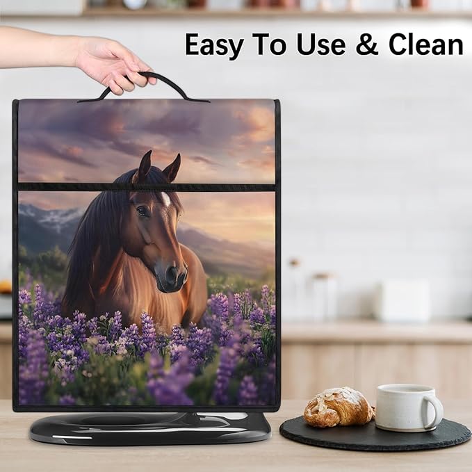 cfpolar Kitchen Aid Mixer Cover Compatible with 6-8 Quarts Animal Horse Purple Lavender Stand Mixer Cover Kitchen Aid Mixers Accessories Appliance Organizer Bag Dust Covers with Zipper Pocket