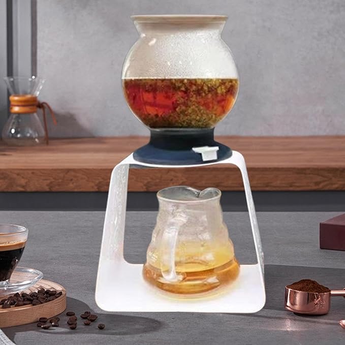 Pour Over Coffee Maker Stand Drip Station Tool Stainless Steel Cafe Accessory Filter Holder for Kitchen Office Bar White (White)