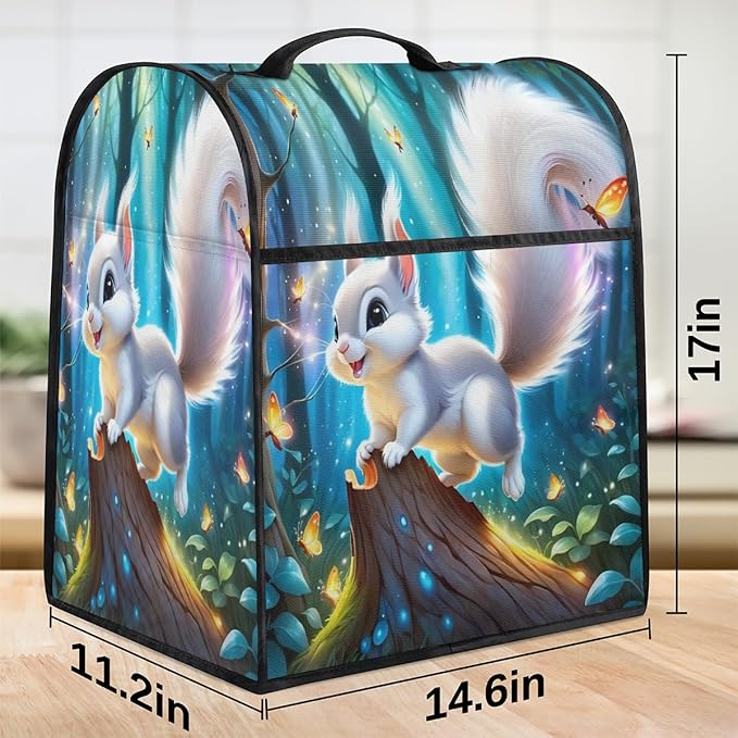 cfpolar Kitchen Aid Mixer Cover Compatible with 6-8 Quarts Cute Squirrel Forest Stand Mixer Cover Kitchen Aid Mixers Accessories Appliance Organizer Bag Dust Covers with Zipper Pocket