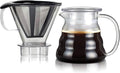 Bodum Melior Pour Over Borosilicate Glass Coffee Dripper with Carafe Lid and Stainless Steel Filter 20 Ounce Clear