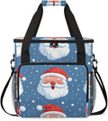 Abstract Santa Claus Coffee Maker Carrying Bag Bright Santa Claus Travel Storage Bag Compatible with K-Mini or K-Mini Plus Single Serve Coffee Brewer Carrying Case with Pockets &amp Shoulder Strap
