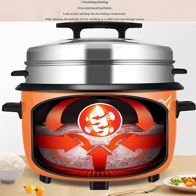 Commercial Rice Cooker with Steamer (8L-45L) Canteen Hotel Home Old-fashioned Large Capacity Rice Cooker 8-60 PeopleUS/EU Used(28L)
