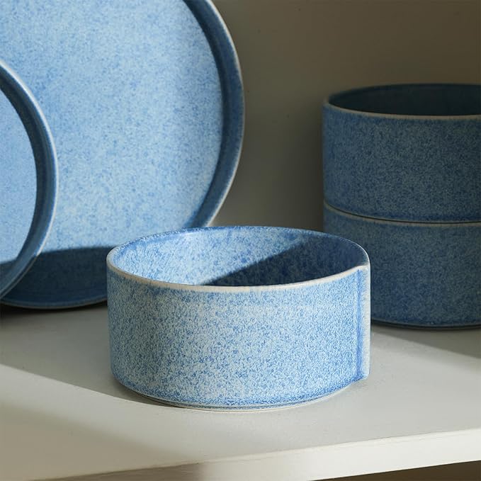 Stone Lain Bao 12-Piece Dinnerware Set Stoneware Blue