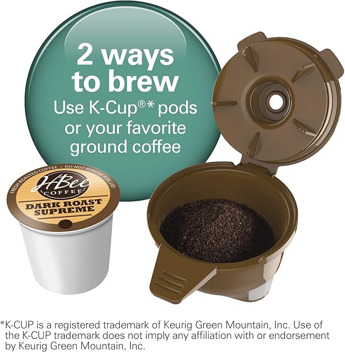 Hamilton Beach FlexBrew Single-Serve Coffee Maker with Milk Frother Compatible with K-Cup Pods and Grounds 1cups Black (49949)