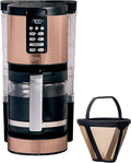 Ninja Programmable XL 14-Cup Coffee Maker PRO with Permanent Filter 2 Brew Styles Classic &amp Rich Delay Brew Freshness Timer &amp Keep Warm Dishwasher Safe Copper DCM201CP