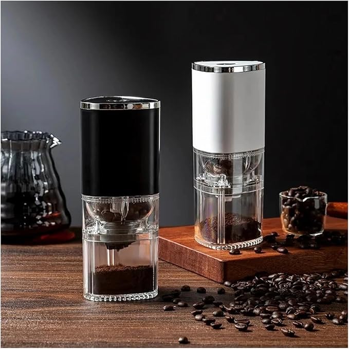 Portable Coffee Machine 2Pcs Portable Electric Coffee Grinder Household Detachable Coffee Bean Grinder Rechargeable Grinderfor Outdoor Travel Picnic(WHITE_TWO PACKAGING)