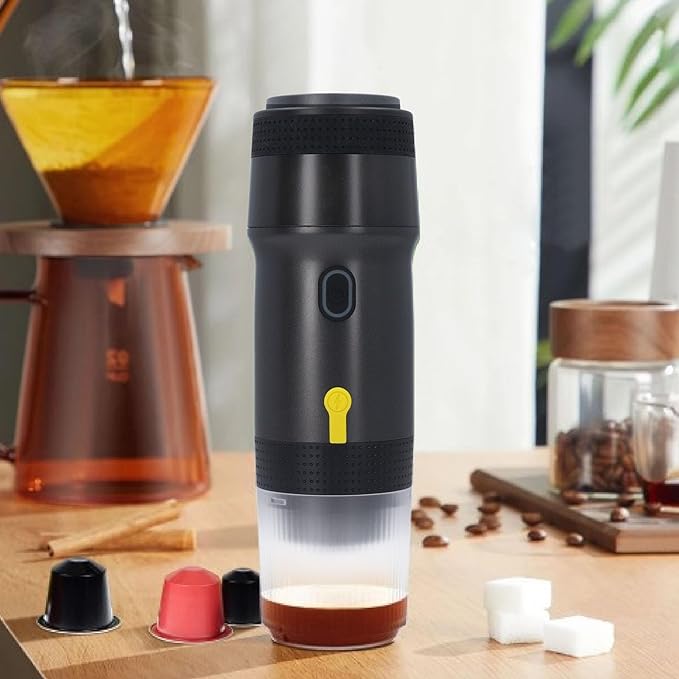 Portable Coffee Machine 3 In 1 20Bar Travel Coffee Maker Compact Brewer for Camping Hiking Office (US Plug AC100 to 240V)