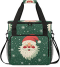 Abstract Santa Claus Coffee Maker Carrying Bag Portable Travel Storage Tote Bag Compatible with K-Mini or K-Mini Plus Single Serve Coffee Brewer Carrying Case with Multiple Pockets &amp Shoulder St
