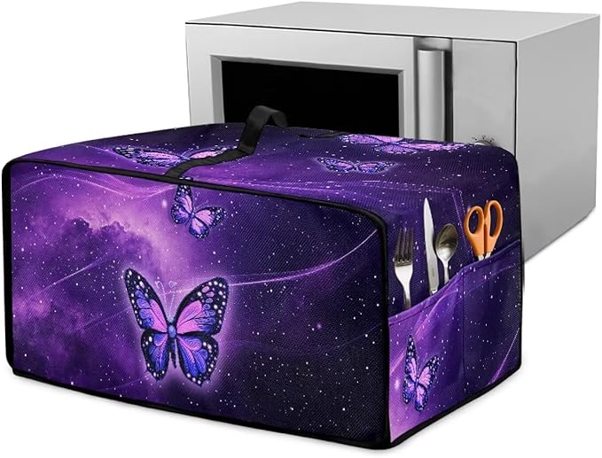 Butterfly Starlight Toaster Oven Cover with Storage Pockets Multipurpose Microwave Air Fryer Kichen Appliances Protective Covers Essential for Everyday Home Kitchens