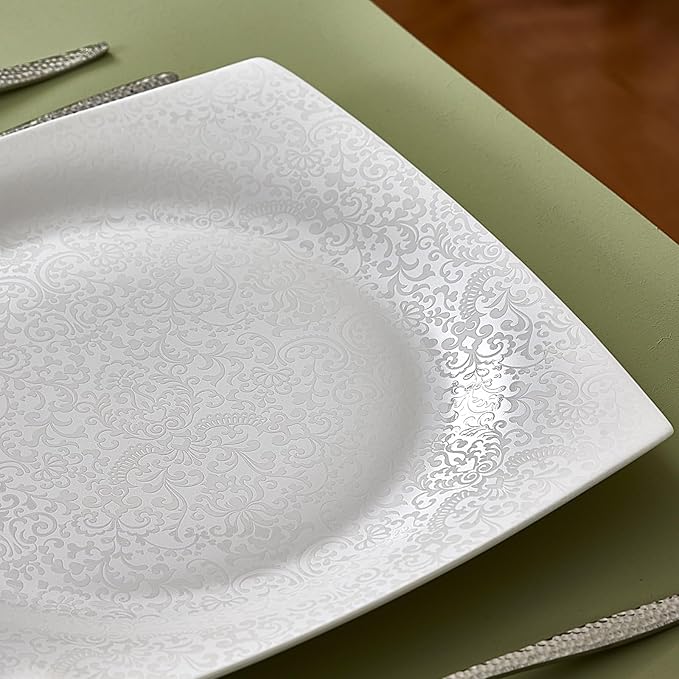 Karaca New Flava 24 Piece Porcelain Dinnerware Set for 6 People Elegant Porcelain Dishware with Dinner Pasta Side Plates Bowls Kitchen Essentials Durable Resistant Ideal for Dinner Serving