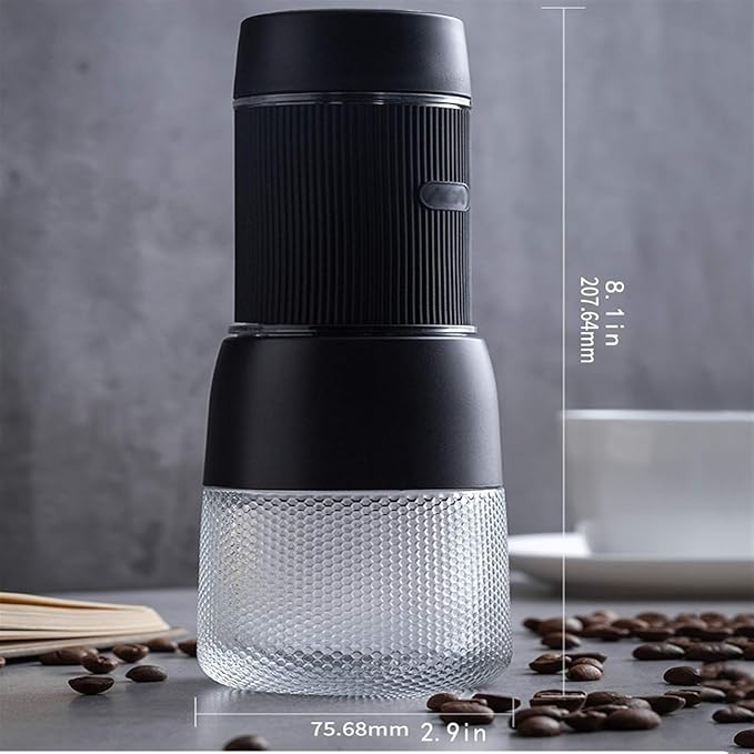 Hand Press Capsule Coffee Machine - Portable Mini Espresso Maker for Home &amp Office Semi Automatic Brewing (Black)