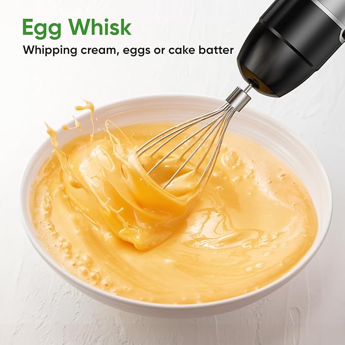 Immersion Blender Handheld 1100W 3 in 1 Corded Stick Hand Blenders for Kitchen with Trigger Speed Control with Whisk Milk Frother Attachemnts Perfect Emulsifier for Soup Smoothie Puree