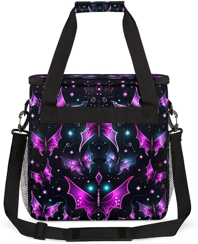 Halloween Bat Coffee Maker Carrying Bag Modern Bat Travel Storage Bag Compatible with K-Mini or K-Mini Plus Single Serve Coffee Brewer Carrying Case with Multiple Pockets &amp Shoulder Strap
