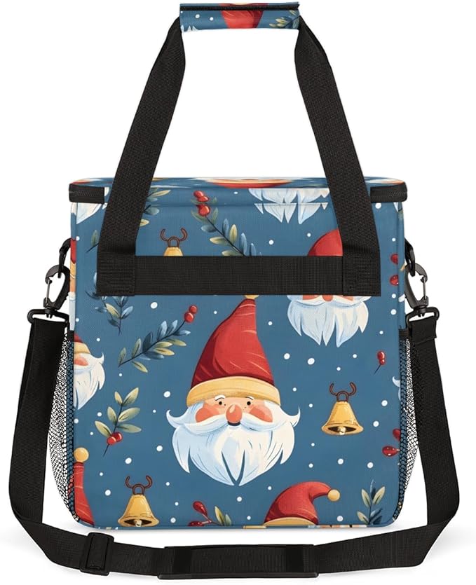Abstract Santa Claus Coffee Maker Carrying Bag Graffiti Santa Claus Travel Storage Bag Compatible with K-Mini or K-Mini Plus Single Serve Coffee Brewer Carrying Case with Pockets &amp Shoulder Stra