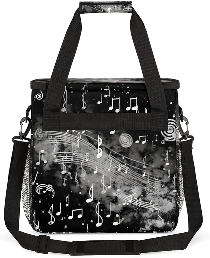 Beat Notes Coffee Maker Carrying Bag Active Music Symbol Travel Storage Bag Compatible with K-Mini or K-Mini Plus Single Serve Coffee Brewer Carrying Case with Multiple Pockets &amp Shoulder Strap