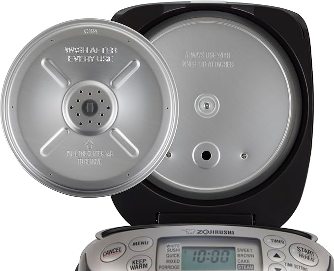 Zojirushi NS-TPC10XT Micom Rice Cooker &amp Warmer (with PFAS-Free Nonstick) 5.5-Cup Stainless Brown