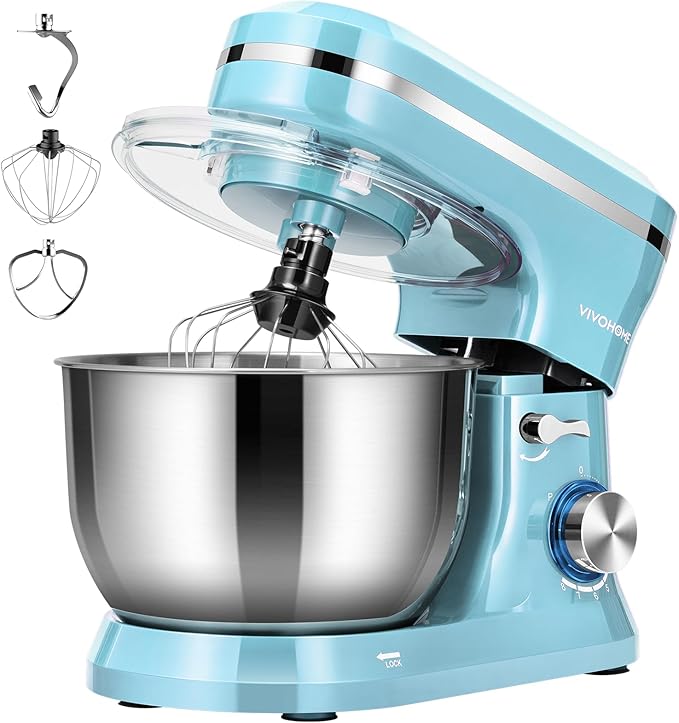 VIVOHOME Electric Ice Shaver Snow Cone Maker Machine Silver 143lbs/hr with VIVOHOME 4.75 Quart Stand Mixer 8 Speed Kitchen Electric Food Mixer