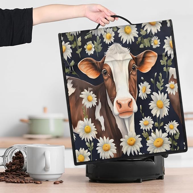 cfpolar Kitchen Aid Mixer Cover Compatible with 6-8 Quarts Flowers Daisy Cow Stand Mixer Cover Kitchen Aid Mixers Accessories Appliance Organizer Bag Dust Covers with Zipper Pocket