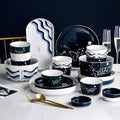 Porcelain Dinner Plate Set Kitchen Cutlery Set Ceramic Dinnerware Set 44 Pieces Plates and Cereal Bowl Set