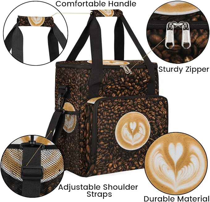 cfpolar Coffee Maker Carrying Case Travel Storage Tote Bag Compatible with K-Mini or K-Mini Plus Portable Single Serve Coffee Brewer Case with Pockets for K-Cup Pods