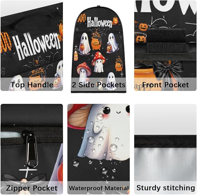 cfpolar Kitchen Aid Mixer Cover Compatible with 6-8 Quarts Halloween Ghost Mushrooms Stand Mixer Cover Kitchen Aid Mixers Accessories Appliance Organizer Bag Dust Covers with Zipper Pocket