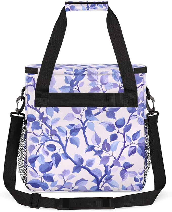 Pastel Flower Coffee Maker Carrying Bag Portable Travel Storage Tote Bag Compatible with K-Mini or K-Mini Plus Single Serve Coffee Brewer Carrying Case with Multiple Pockets &amp Shoulder Strap