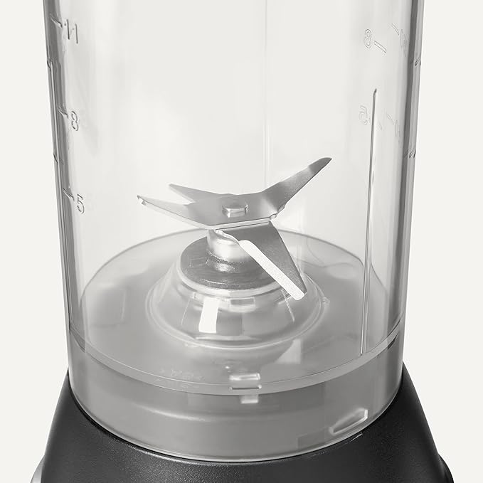 Amazon Basics Portable Blender for Smoothies and Shakes with 250W Power15 Oz BPA Free Travel Cup and Lid Black