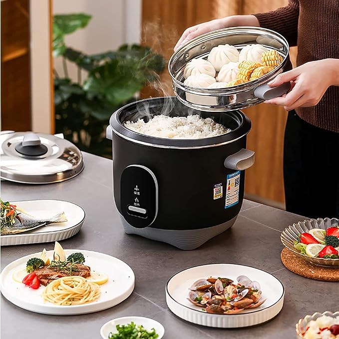 Rice Cooker with Steamer Home Old Fashioned Rice Cooker Automatic Thermal InsulationNon-Stick Innerfor 1-8 People (5L) ()