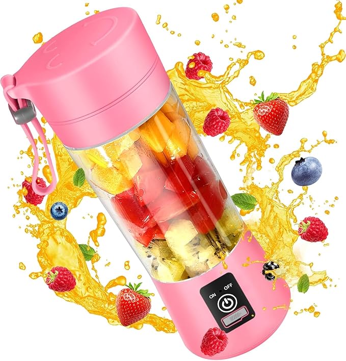 Portable Blender for Shakes and Smoothies6 Blades Juicer Cup for USB RechargeablePersonal Blender with One Touche OperationBlender Shake Smoothie for KitchenTravel and Sport