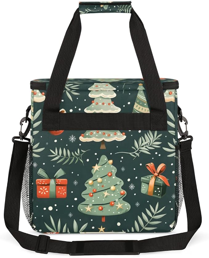 Cartoon Tree Coffee Maker Carrying Bag Christmas Tree Travel Storage Bag Compatible with K-Mini or K-Mini Plus Single Serve Coffee Brewer Carrying Case with Multiple Pockets &amp Shoulder Strap