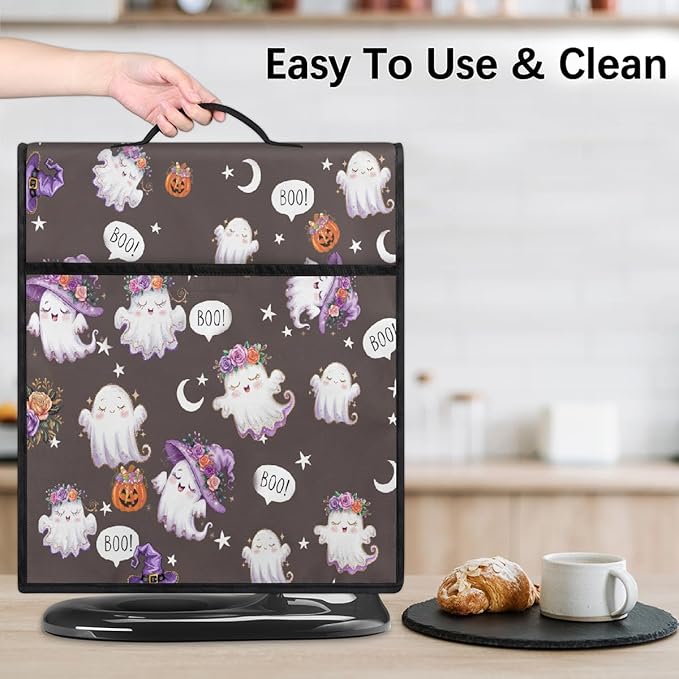 cfpolar Kitchen Aid Mixer Cover Compatible with 6-8 Quarts Halloween Cute Ghosts Stand Mixer Cover Kitchen Aid Mixers Accessories Appliance Organizer Bag Dust Covers with Zipper Pocket