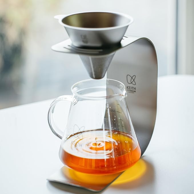 Keith Titanium Pour-Over Coffee Gear Series (Ti3612 Pour-Over Kit (Ti3661+Ti3625))