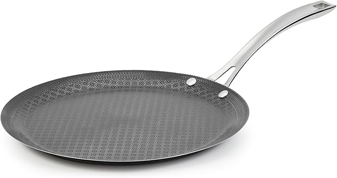 Cuisinart FusionPlus Hybrid Nonstick Stainless Steel Cookware 12-Inch Round Griddle Pan with PFAS-Free PURELYSEAR Ceramic Technology Scratch Proof Cool Grip Handles Dishwasher Safe