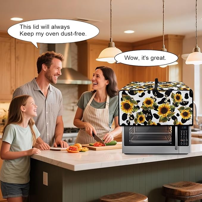 Doojoayie Small Appliance Covers 4 Slice Toaster Cover Universal Fit Kitchen Appliance Dust Protector Compatible with Toaster Oven/Bread Machine/Air Fryer Sunflower Print