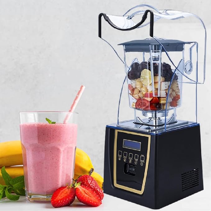 Quiet Blender for Smoothies 1800W With Soundproof Cover Heavy Duty Blender for Restaurant Smoothie Ice Crush Shakes110V