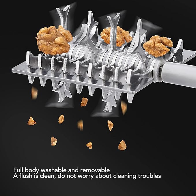 Yuecoom Stainless Steel Blades Nut Chopper Manual Grinder with Hand Crank for Garlic White
